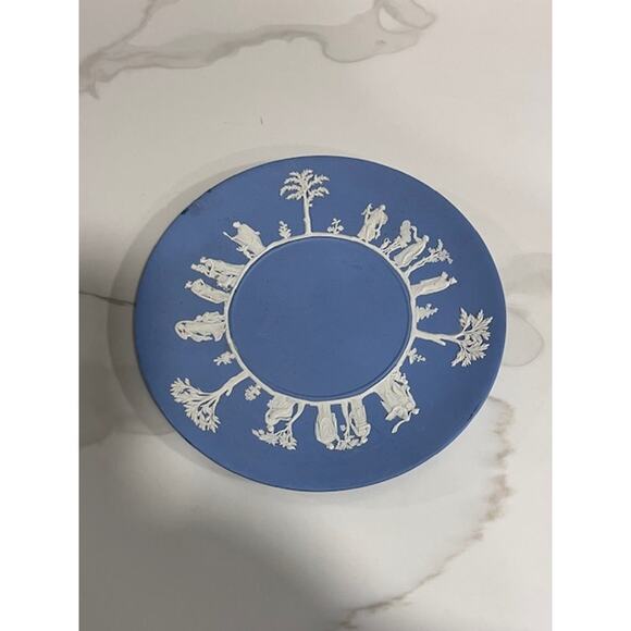 Wedgwood Blue Jasperware 9 1/4” Luncheon Plate - Qty 2 - Picture 2 of 6